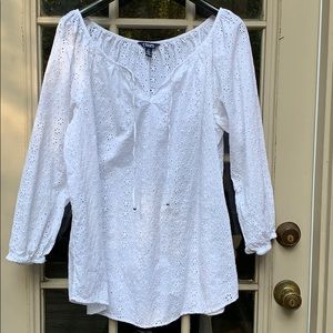 Gorgeous eyelet peasant blouse